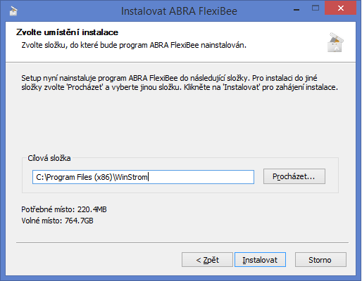 Volba umístění instalace FlexiBee